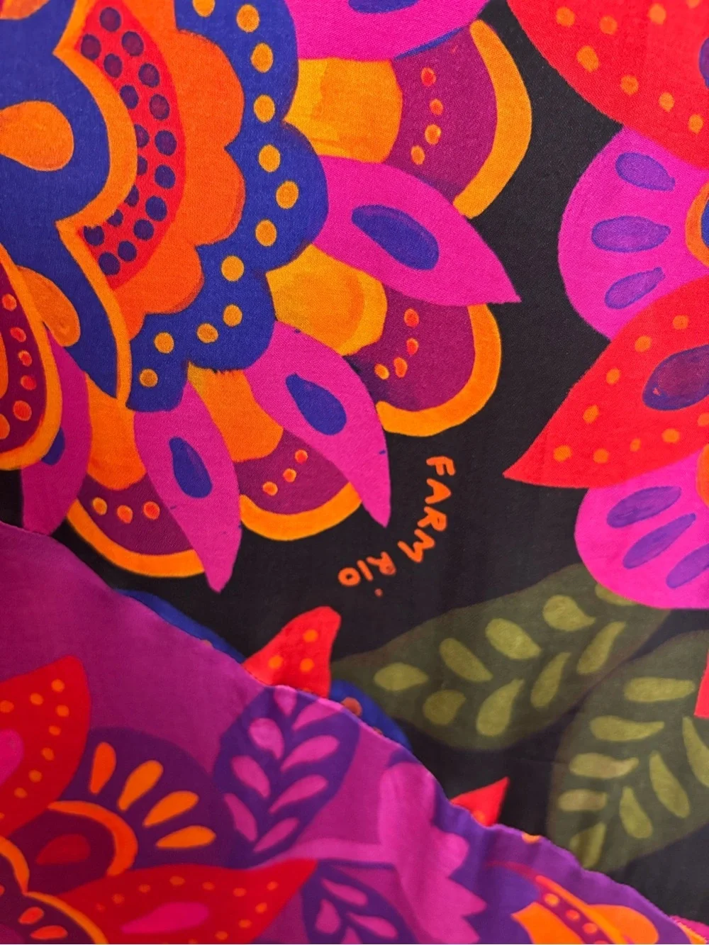Farm Rio Anthropology Bold Floral Satin Maxi Skirt Size XS NWT